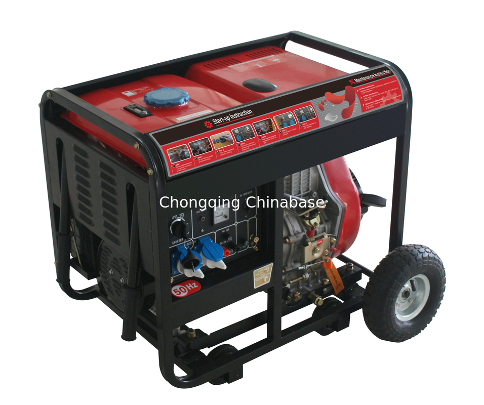 YM8700E DC12V 8.3A 휴대용 디젤 발전기 6.5kW 6.0kW 디젤 발전기